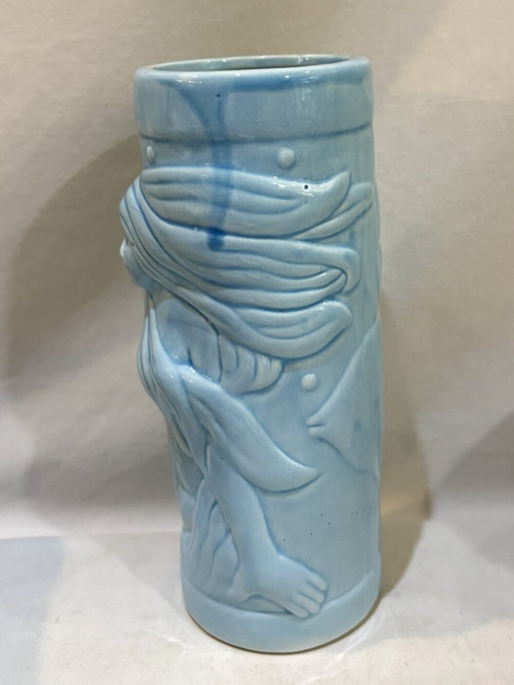 Turquoise Ceramic 3D Mermaid Dolphin Ocean Fish Tiki Mug Tumbler - Picture 6 of 8